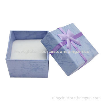 Ribbon Cardboard Gift Rings Jewelry Boxes for Fashionable Wedding Package